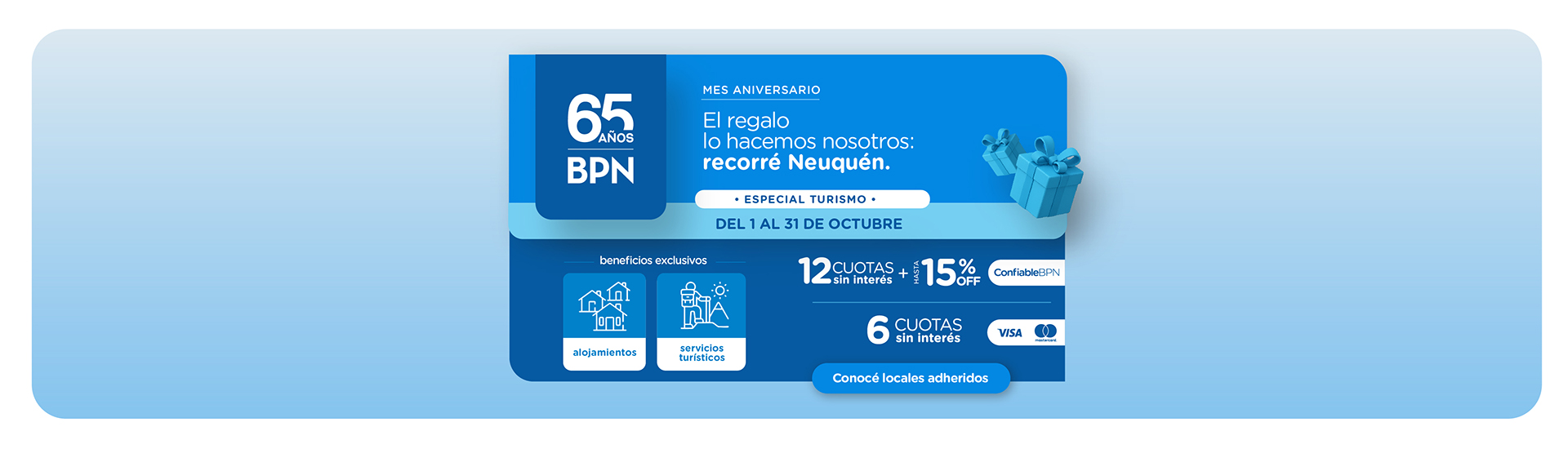 Consultá los comercios adheridos a la campaña BPN °65 Aniversario.